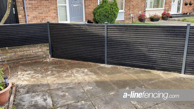 Garden fencing with concrete posts