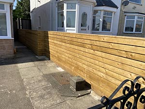 Batten style timber fencing installation in Croxteth, Liverpool