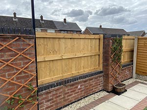 Rear view of tongue and groove fence panels